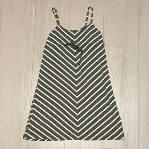 Tommy Bahama Olive and White Striped Mini Dress